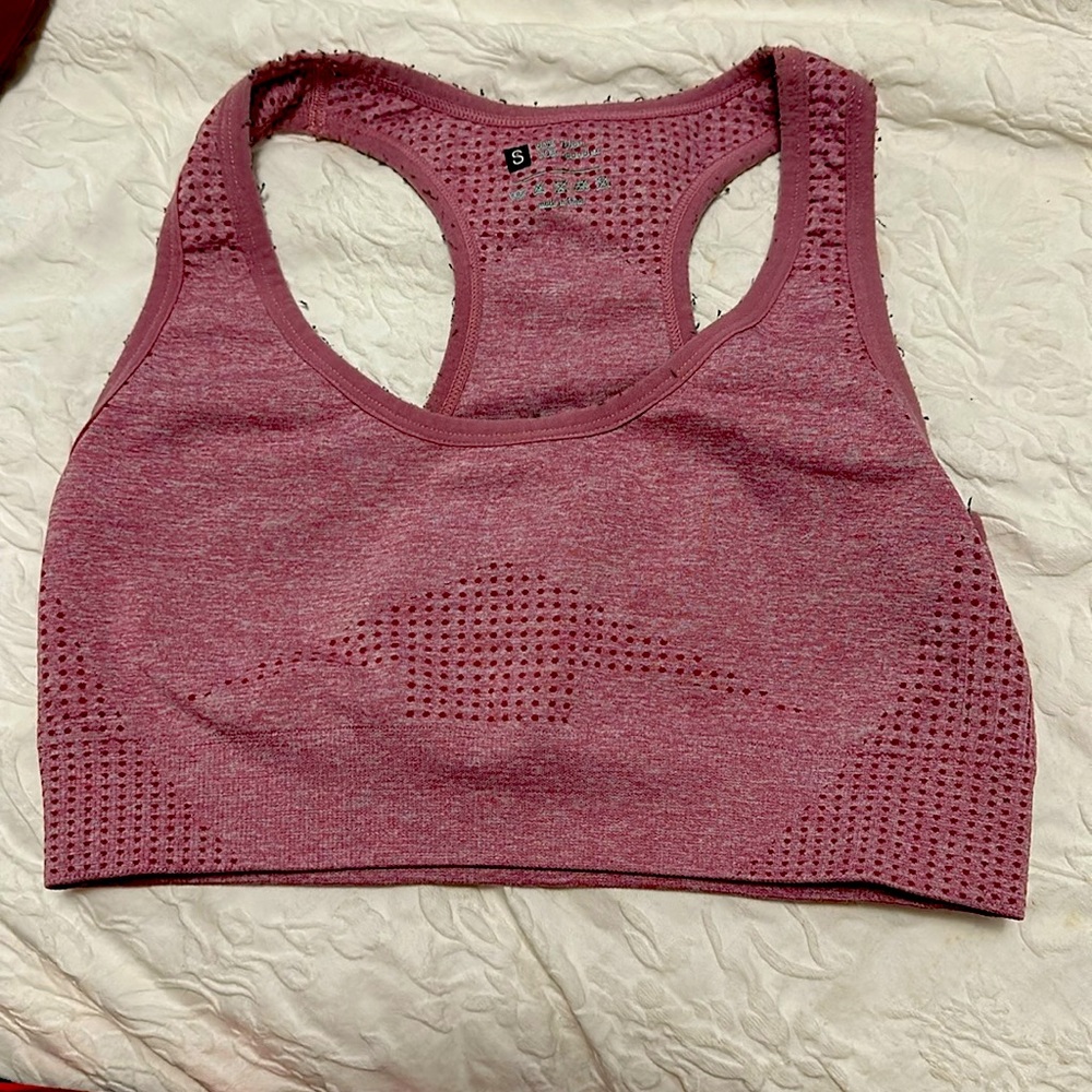 Pink sports bra